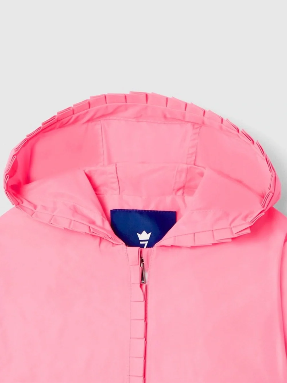 NWOT Jacadi Paris Pink Ruffle Rain & Wind Jacket